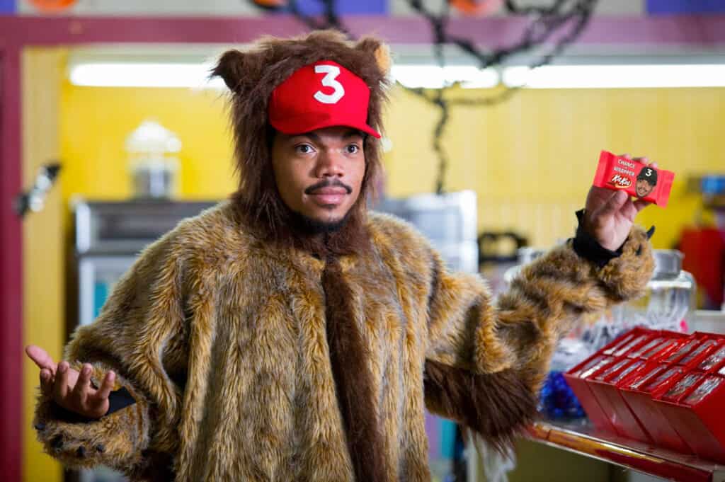 Chance The Rapper posing for KitKat in 2016