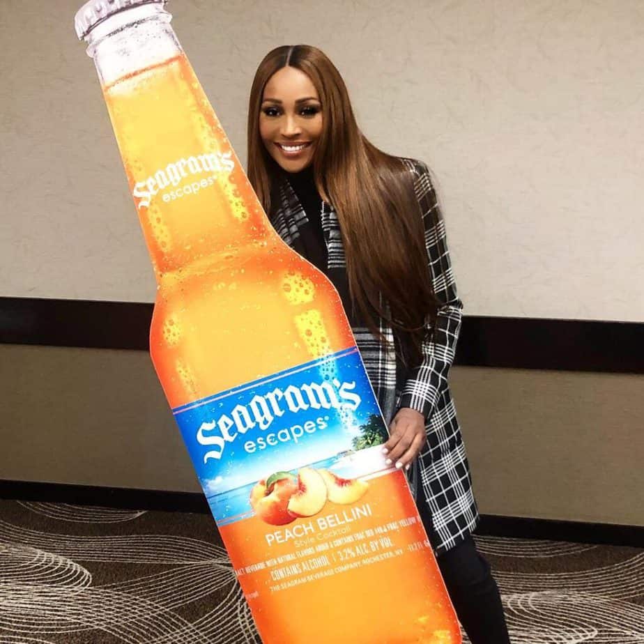 Cynthia Bailey advertising her product.