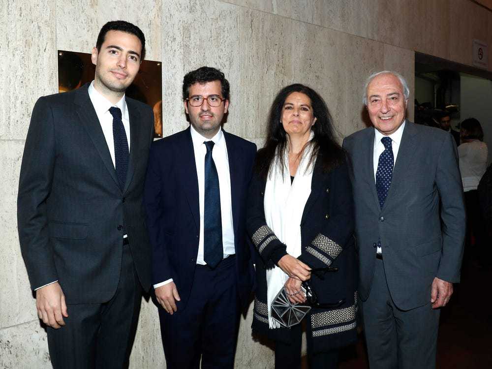 Francoise Bettencourt With Her Husband and Her Two Sons at Loreal Paris Event in 2019.