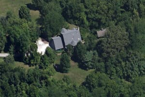 Aerial view of Dave's house in Yellow Springs