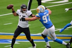 Bosa attempting tackle for Los Angeles Chargers