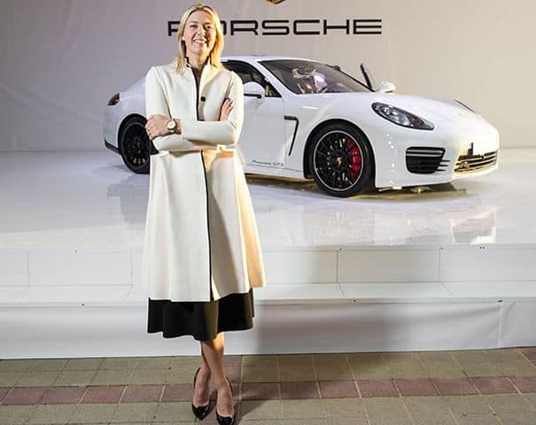 Maria Sharapova while being the Brand Ambassador of Porsche