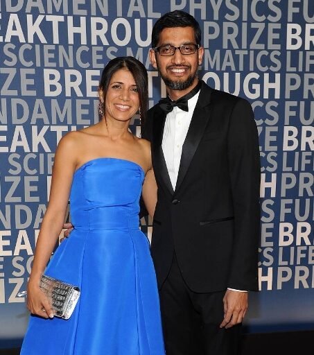 His Wife Anjali Pichai