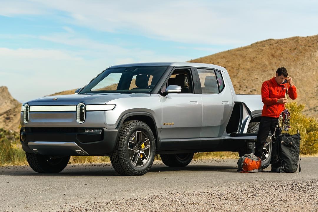 Alex Honnold With His Future-Rivian Truck