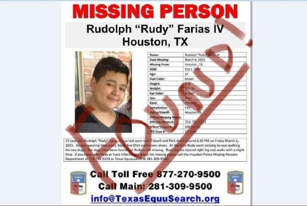 Rudy Farias Missing Case Update