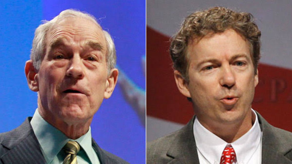 Rand Paul and Ron Paul together in a political comparison image