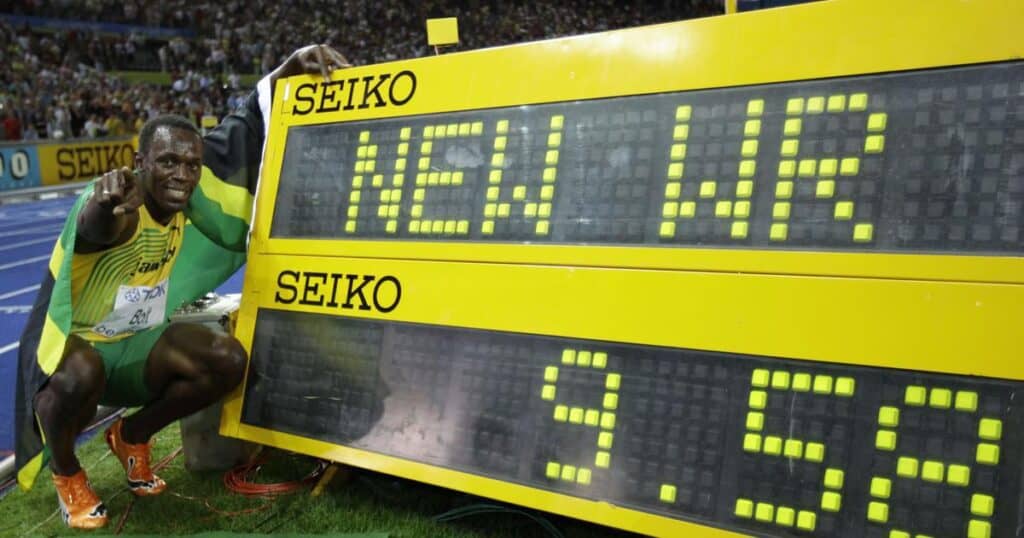 Usain Bolt with world record timing in Berlin