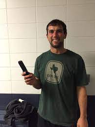 Andrew Luck Flaunting his 1999 model flip mobile phone