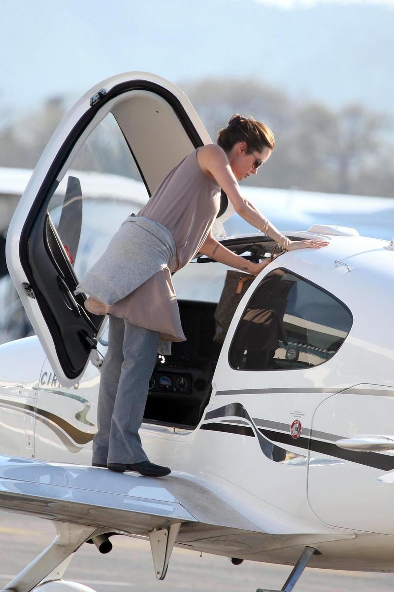 Angelina Jolie With Her Private Jet