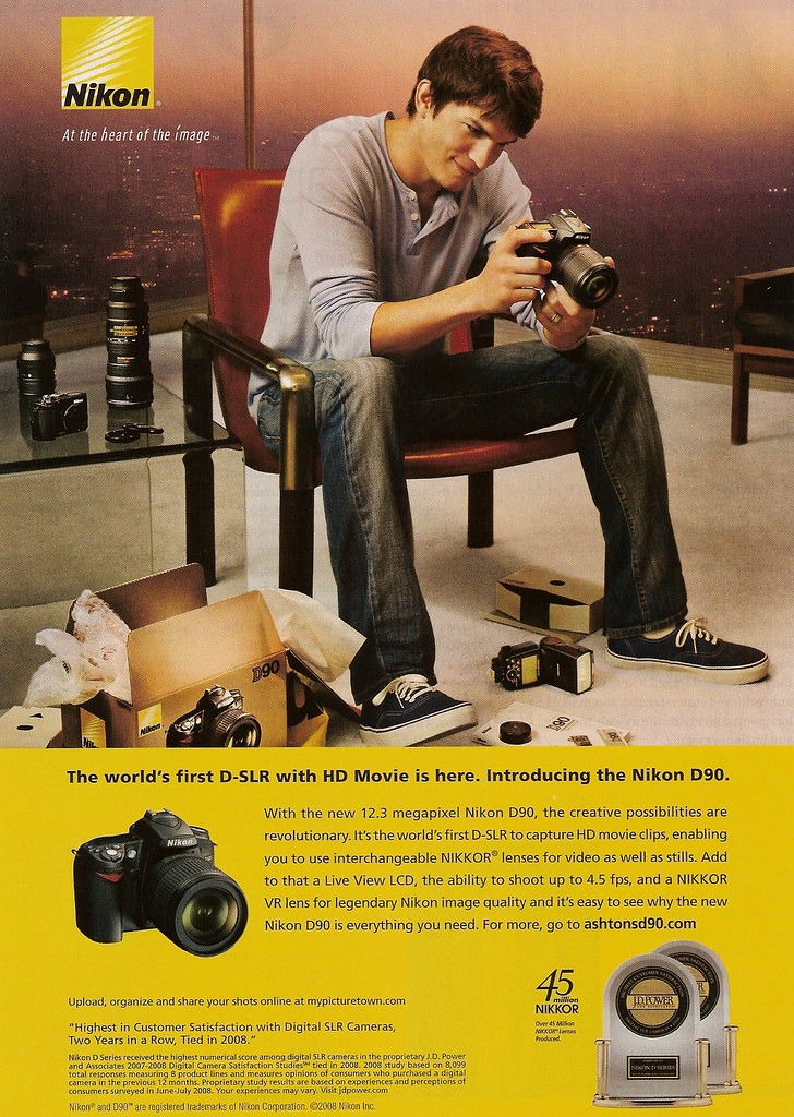 Ashton Kutcher Nikon Print Ad
