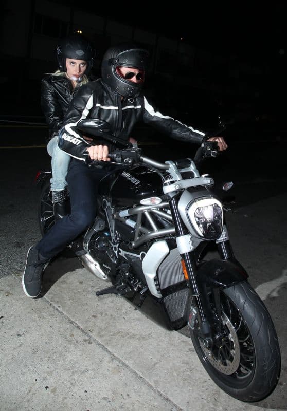 Lady Gaga hops on Bradley Cooper's Ducati for Dinner