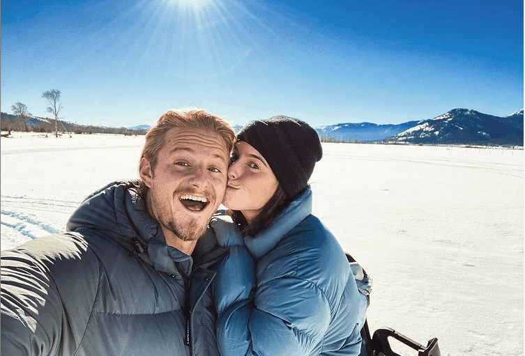 Alexander Ludwig and his wife Lauren Dear on vacation.