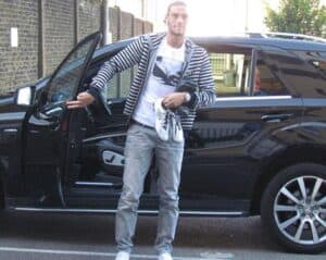 Andy Carroll with his car