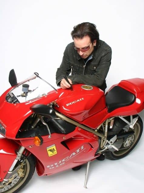 Bono with his Ducati