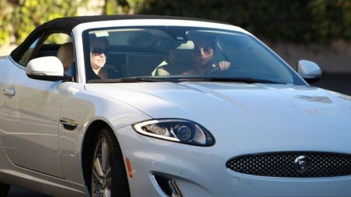 Britney Spears in her Jaguar