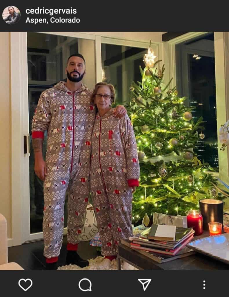 Cedric with his grandmother on Christmas 2019.