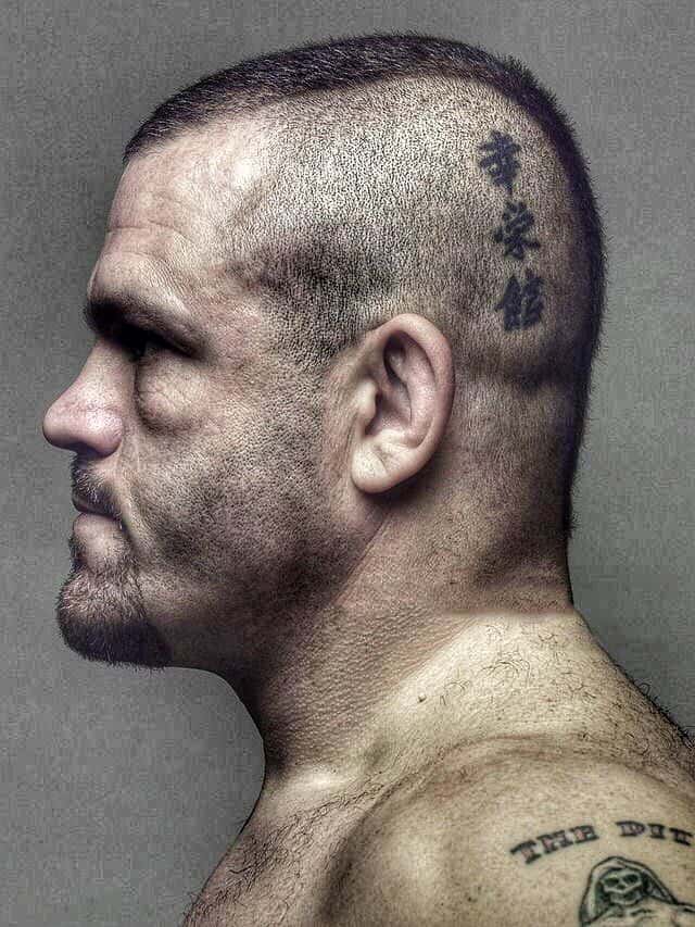 Chuck Liddell's scalp tattoo