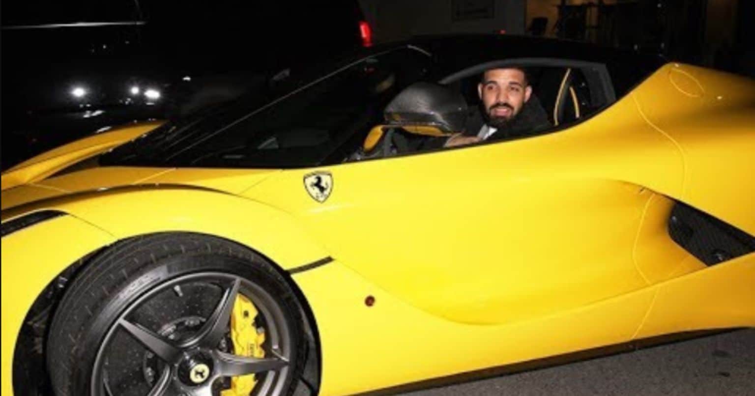 Drake and his yellow Ferrari