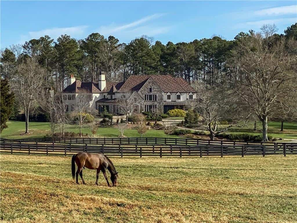 Dwayne's house at Georgia with a horse in field