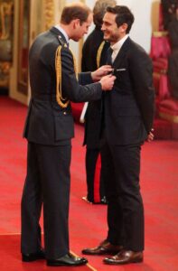 Lampard receiving OBE from Prince William