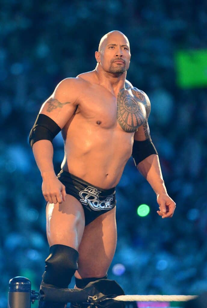 The Rock showing his body