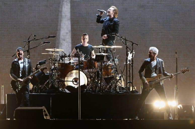 Bono along with the band U2