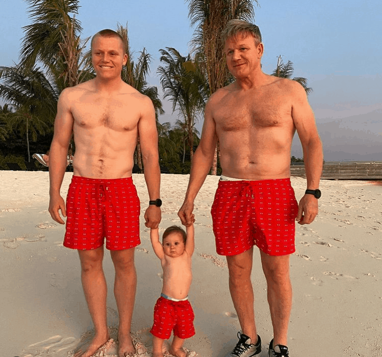 Gordon Ramsey on a vacation with his sons.