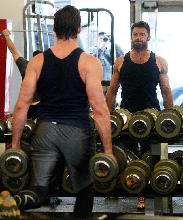Hugh Jackman in one of his gym sessions.