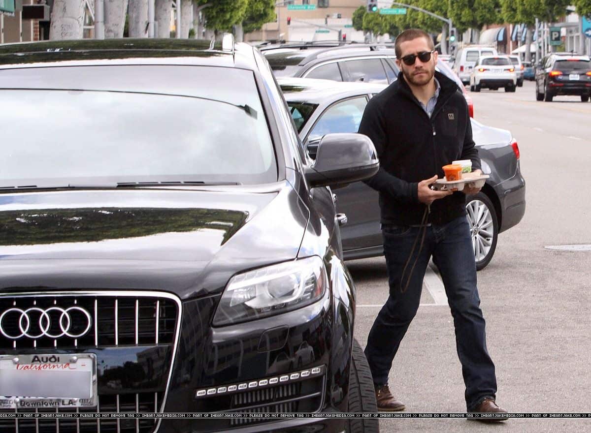 Gyllenhaal with his Audi Car