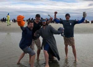 Danny with his friend at the Sullivan's Island Polar Bear Plunge