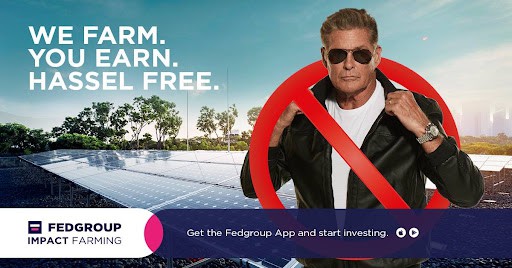 Hasselhoff promoting his Fed Group Impact Farming