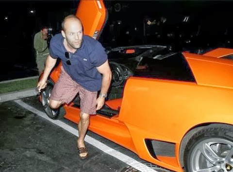 Jason in his Lamborghini Car.