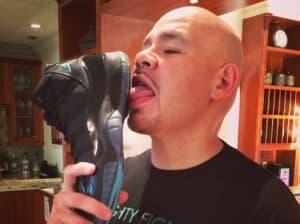 Joe licking & promoting Jordan 11 Gamma shoe