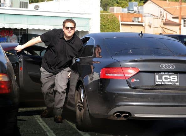 Jonah Hill with his Audi