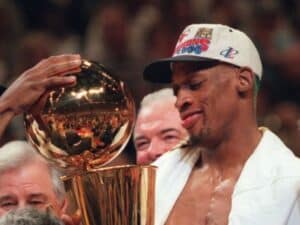 Rodman lifting NBA championship