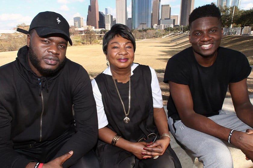 Clint Capela With His Brother and Mother, Philomene Capela.