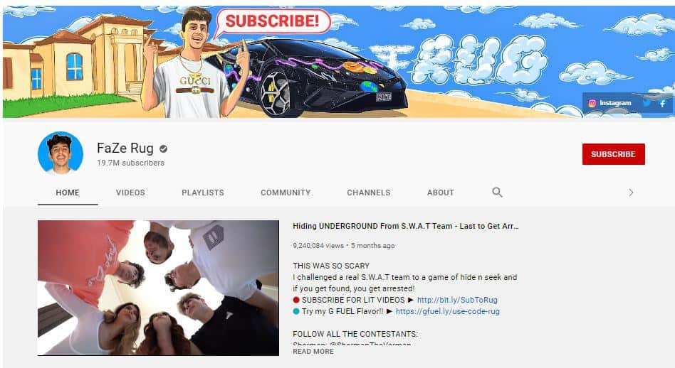 Faze Rug Net Worth [2024 Update] Career & Cars Wealthy Peeps