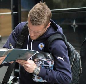 Vardy's expensive Richard Mille watch. 