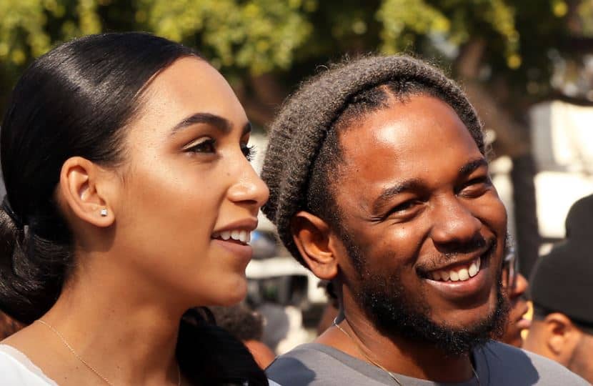 Kendrick Lamar with His Fiancé Whitney Alford