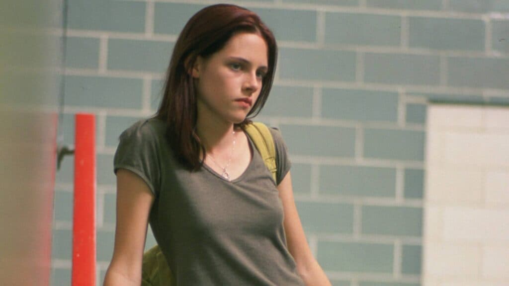 Kristen Stewart playing a role in the movie, Speak.