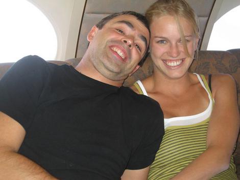 Larry Page enjoying some good time with his new wife onboard Google private jet.