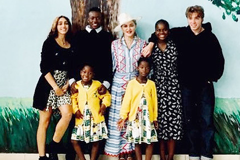 Madonna Net Worth Madonna with her six children