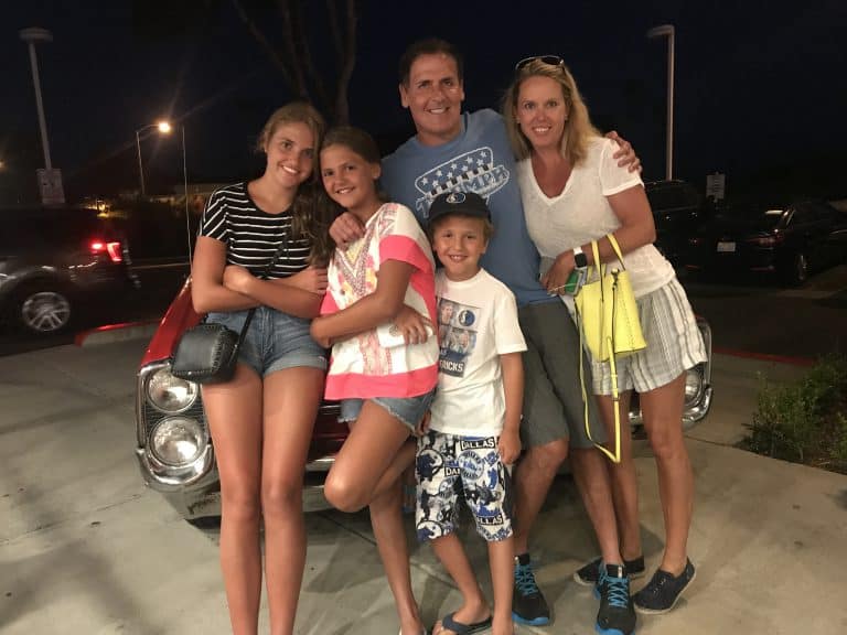 Mark Cuban with his family in Laguna Beach, California