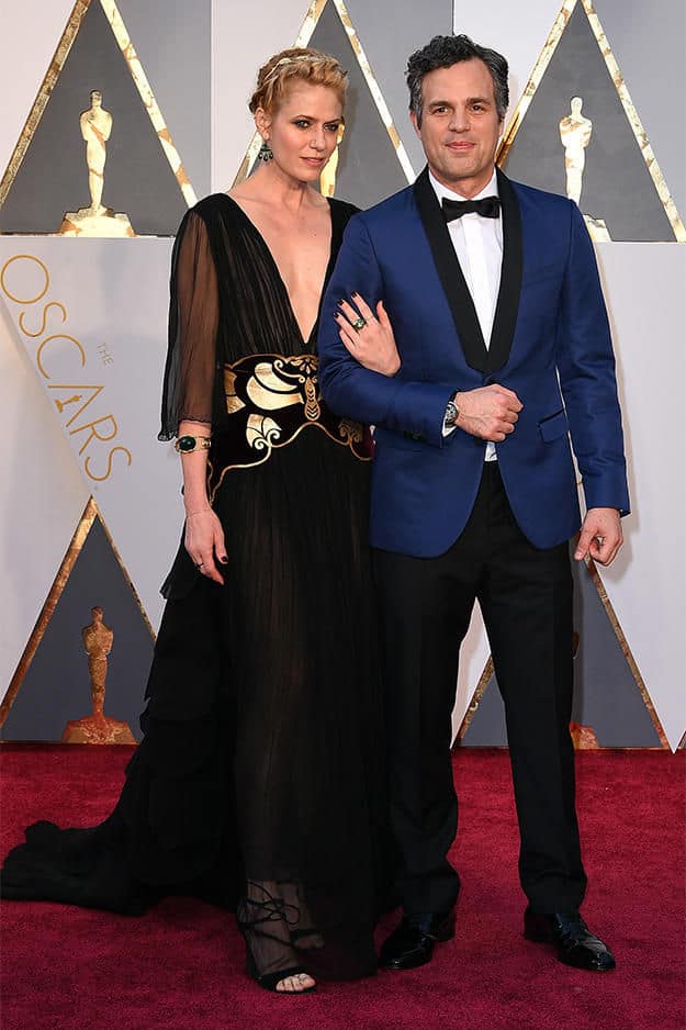 Mark Ruffalo with his wife during the 88th Annual Academy Awards Show