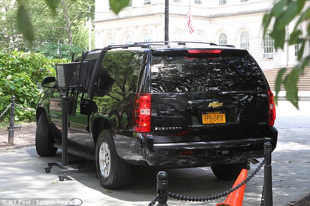 Michael Bloomberg's dashing Chevrolet Suburban.