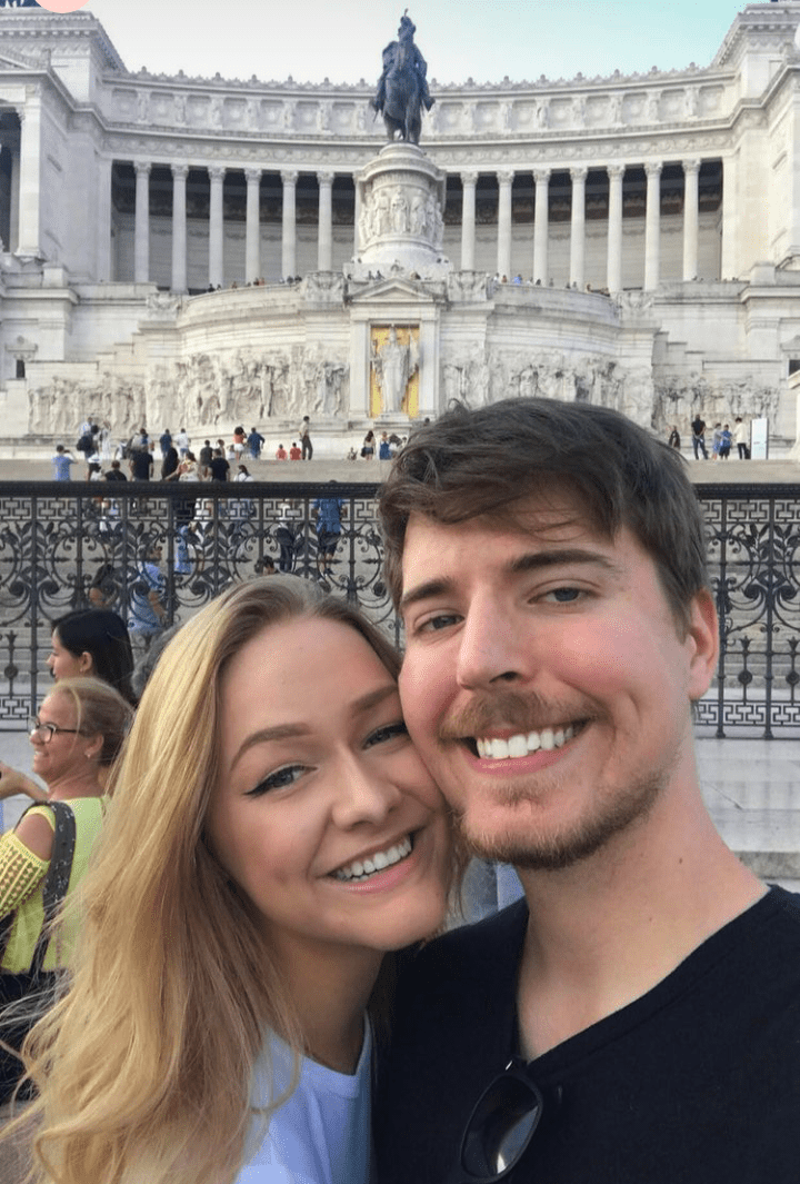 Mr. Beast with his girlfriend vacationing in Rome