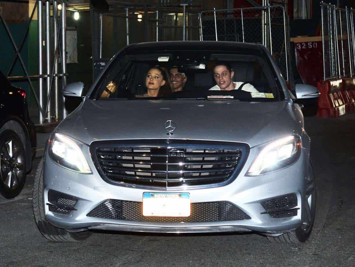 Pete in His Mercedes with Ariana Grande