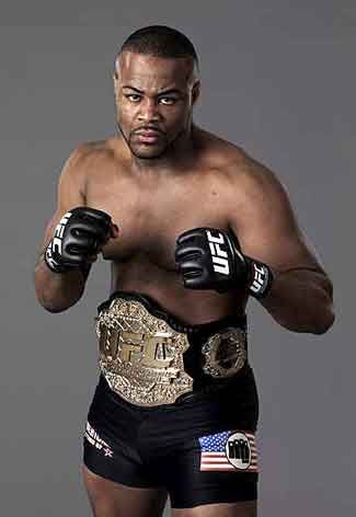 Rashad Evans with his title