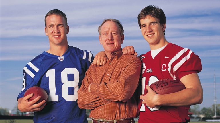 Archie Manning Net Worth- Archie With His Sons (Source: www.history.com)