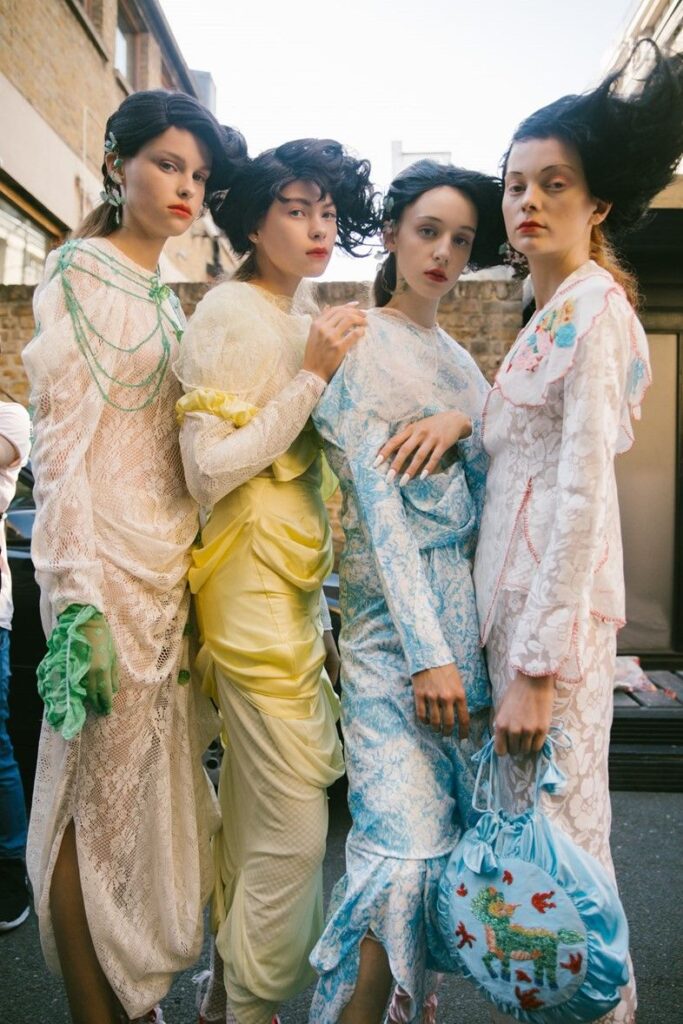 Designers to Watch Out at London Fashion Week Models wearing Yuhan Wang (Source: Dazed)